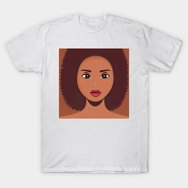 Beatiful girl with afro hair T-Shirt by artsyworldart